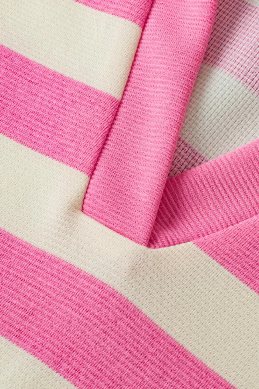 Best Dear-Lover V Neck Collared Cap Sleeve Top Pink Stripe