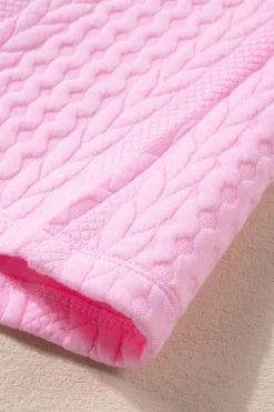 Discount Dear-Lover Textured Puff Sleeve T Shirt Pink