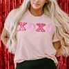 Best Dear-Lover Valentines Shiny XOXO Graphic T-shirt Pink