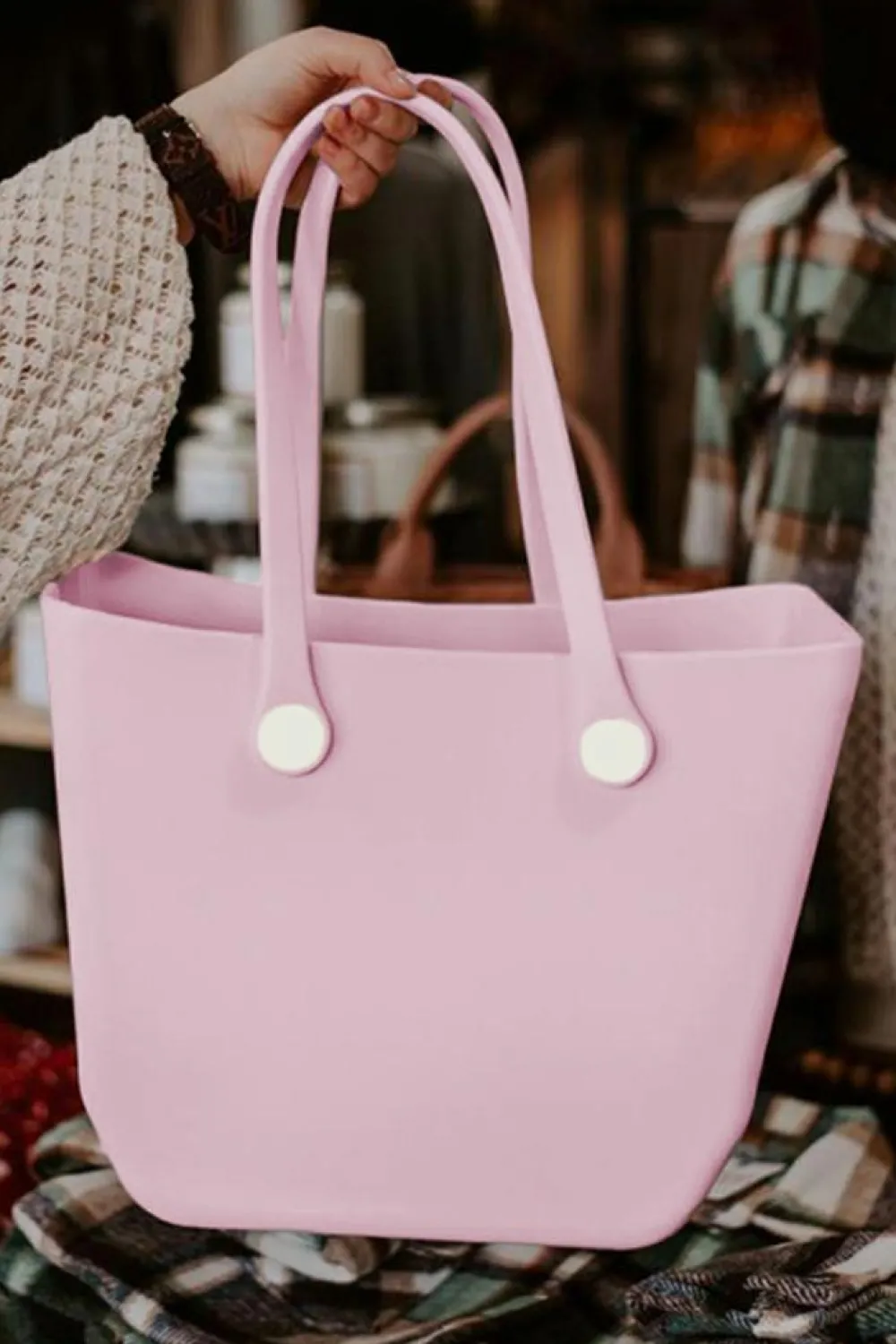 Clearance Dear-Lover Waterproof Self-assembly Detachable Straps EVA Tote Bag Pink