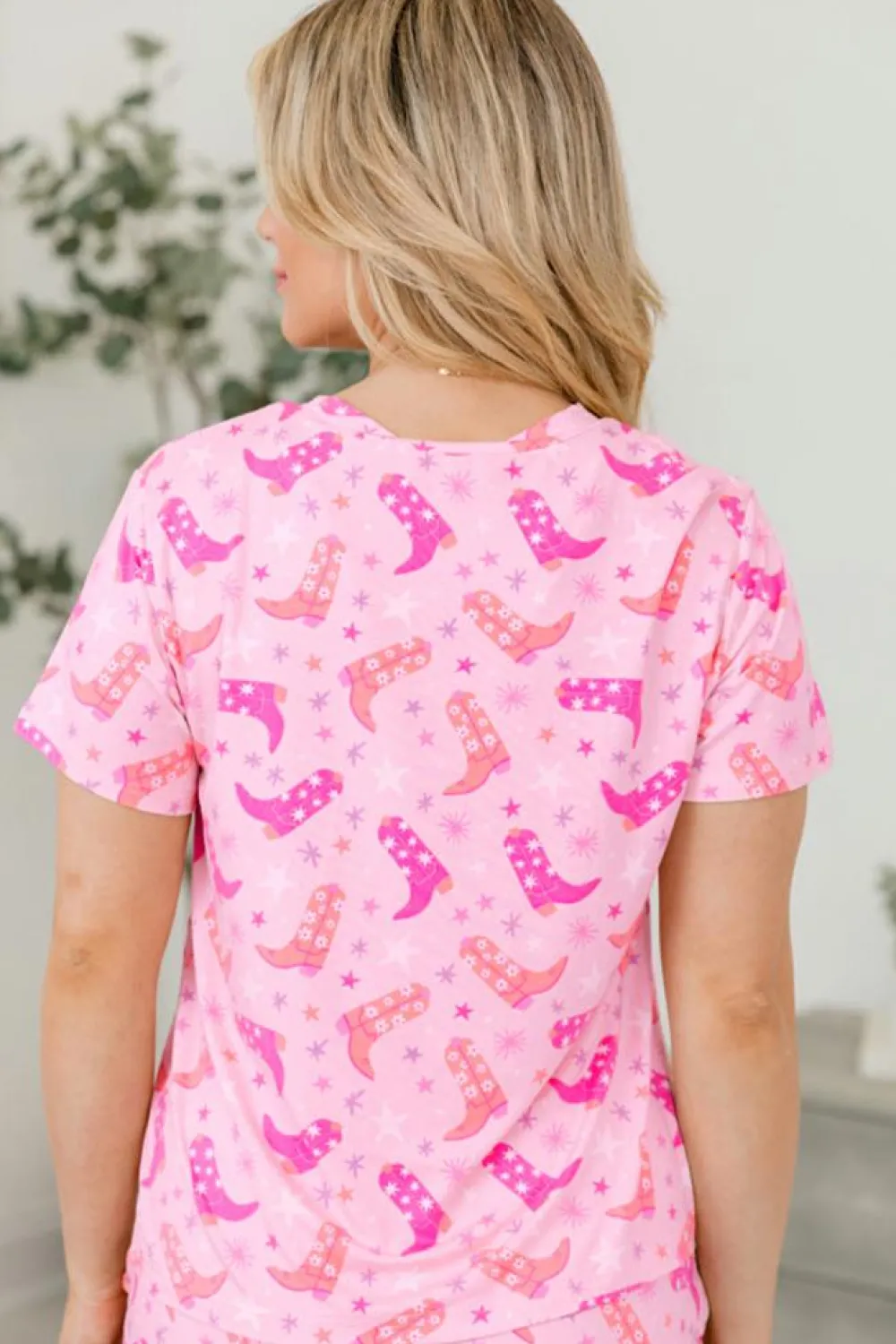 Sale Dear-Lover Western Boots Printed Short 2pcs Lounge Set Pink