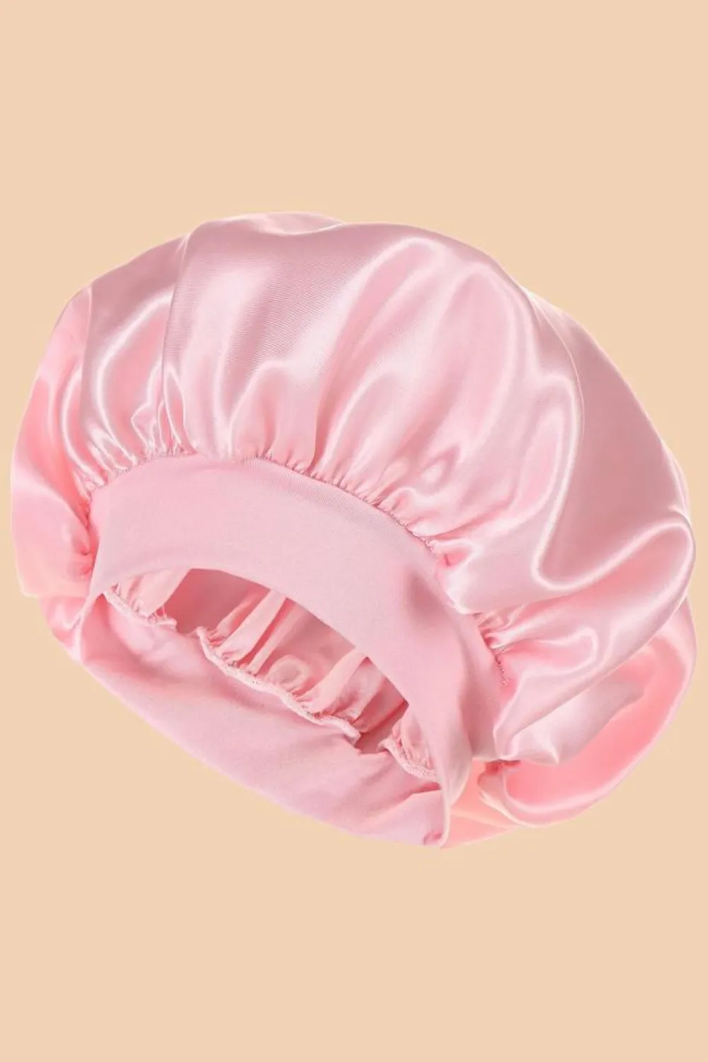 Fashion Dear-Lover Wide Elastic Band Large Sleep Hair Bonnet Pink
