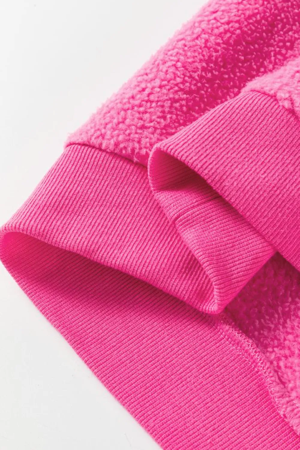 Hot Dear-Lover Mineral Wash Terry Patchwork Drawstring Hoodie Pitaya Pink