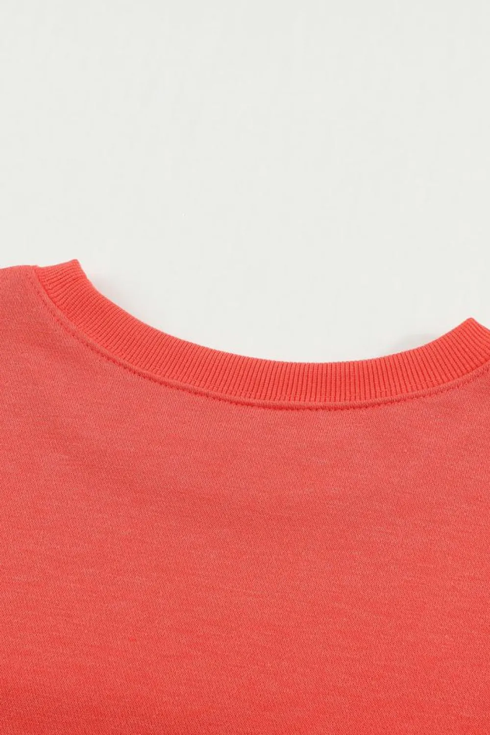 Outlet Dear-Lover Plain Crew Neck Pullover Sweatshirt Fiery Red