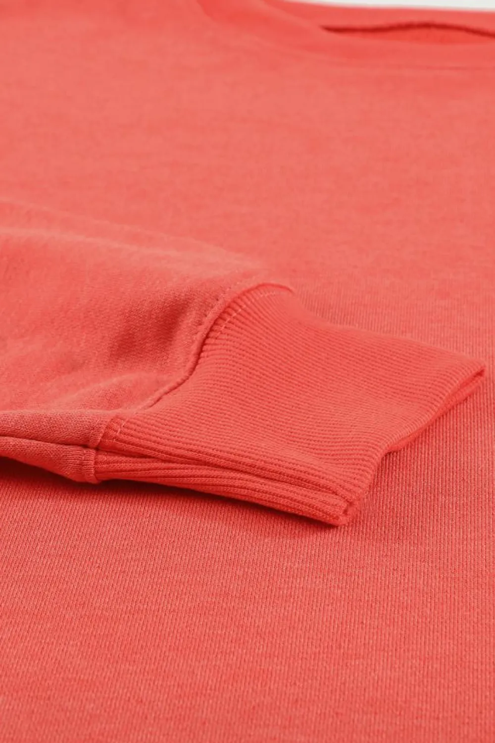 Outlet Dear-Lover Plain Crew Neck Pullover Sweatshirt Fiery Red