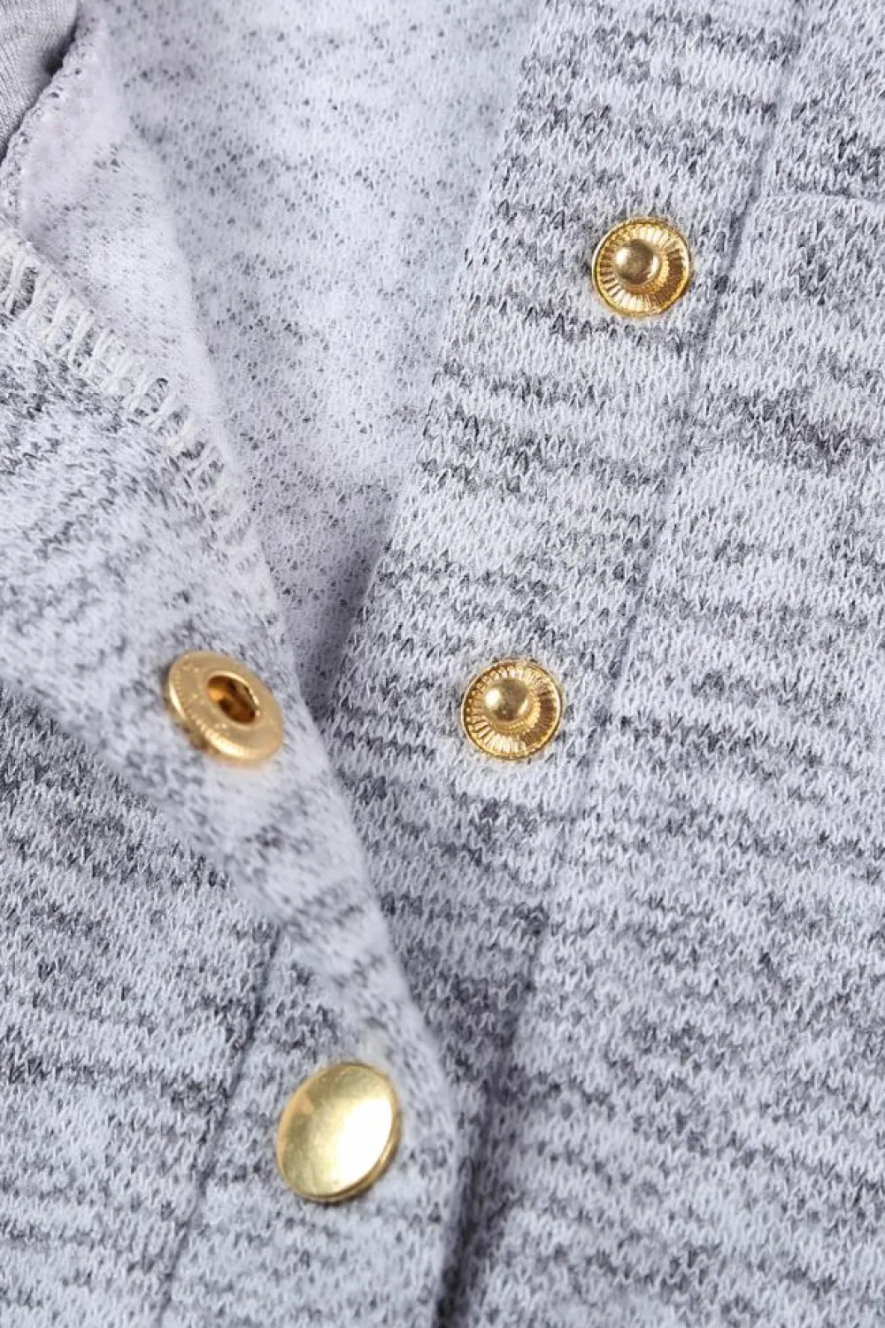 New Dear-Lover Pocket Design Buttoned Casual Hoodie Gray