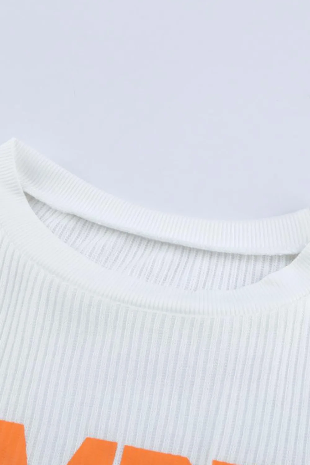 Best Dear-Lover PUMPKIN SPICE Graphic Pullover Knit Top White