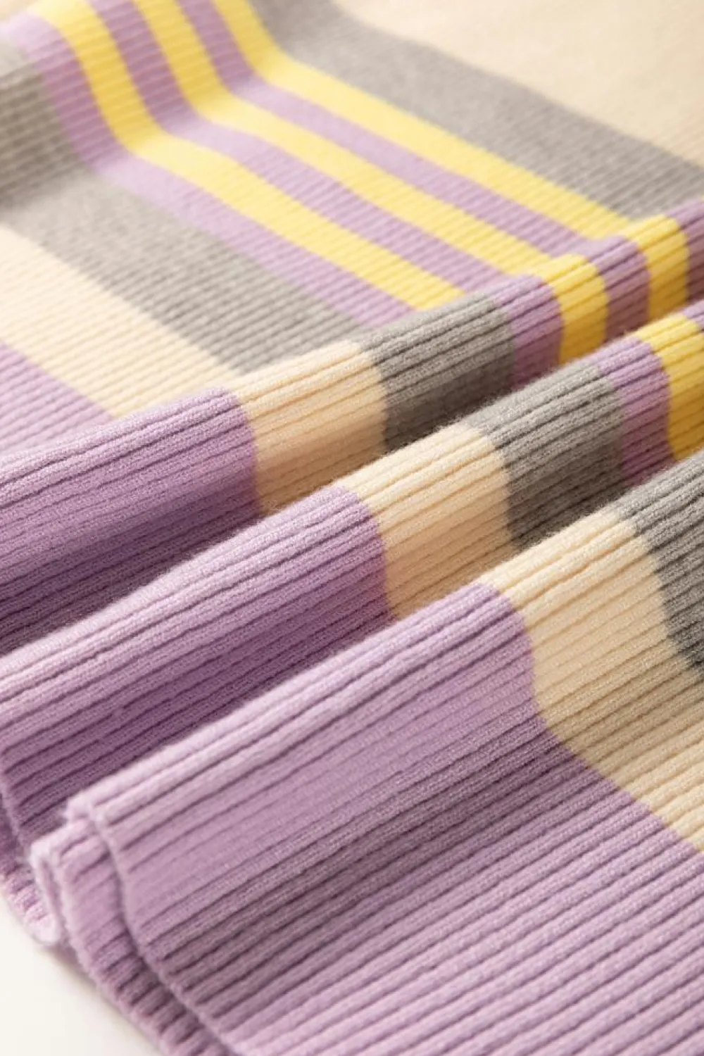 Best Dear-Lover Borderline Rib Knit Cuffed Dolman Sleeve Sweater Purple Stripe