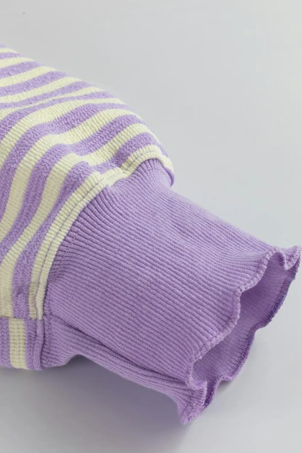 Online Dear-Lover Loose Drop Shoulder Long Sleeve Top Purple Stripe