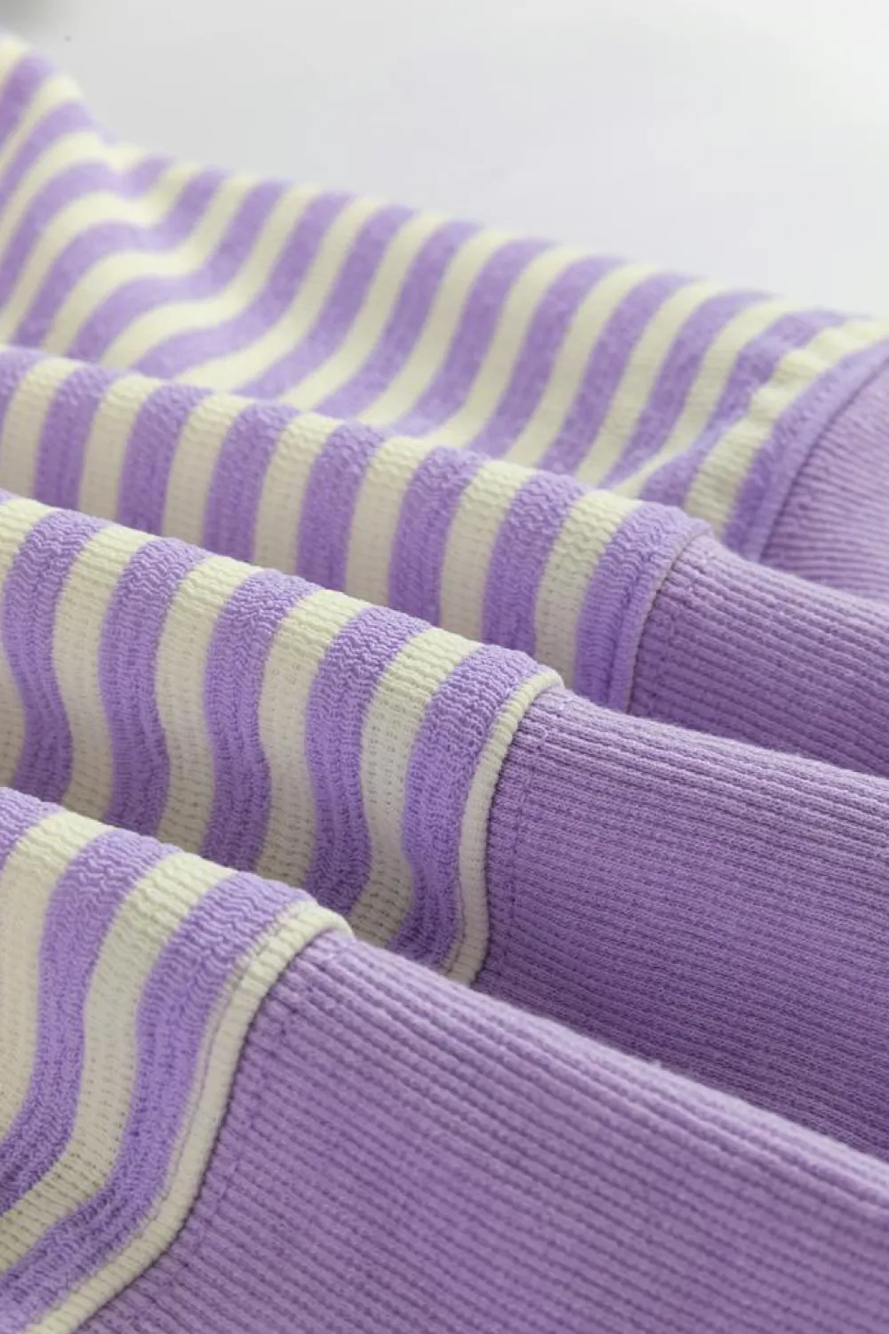 Online Dear-Lover Loose Drop Shoulder Long Sleeve Top Purple Stripe