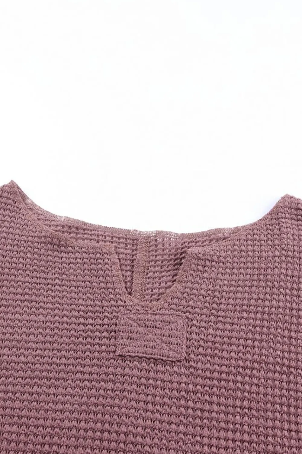 Outlet Dear-Lover Waffle Knit Loose Long Sleeve Top purple