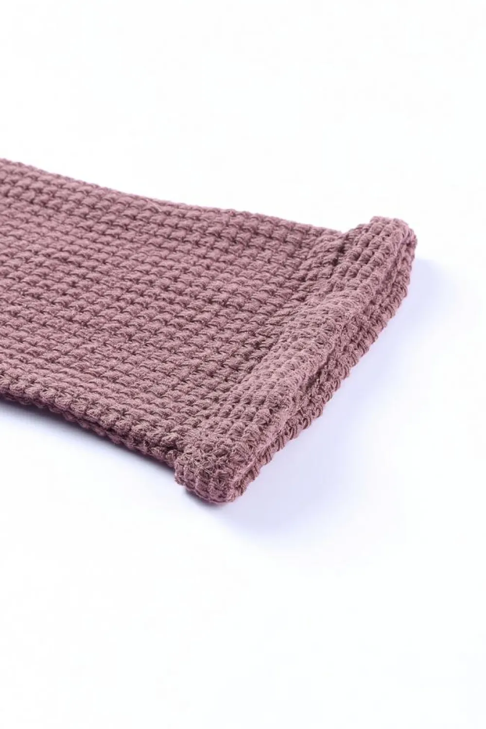 Outlet Dear-Lover Waffle Knit Loose Long Sleeve Top purple