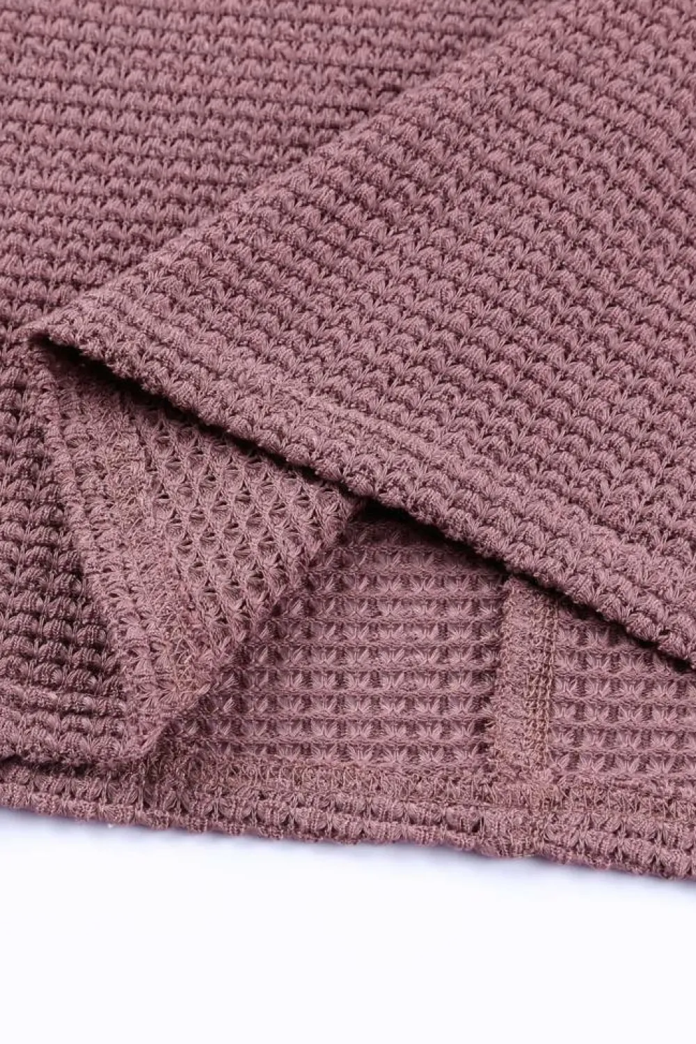 Outlet Dear-Lover Waffle Knit Loose Long Sleeve Top purple