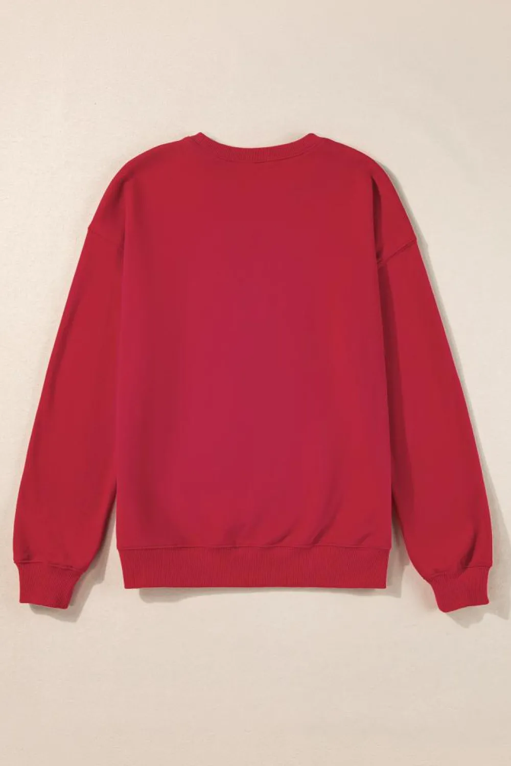 Best Dear-Lover Aphabet Chenille Embroidered Pullover Sweatshirt Racing Red