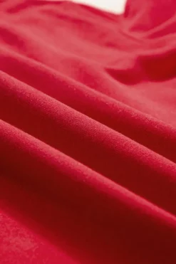 Best Dear-Lover Aphabet Chenille Embroidered Pullover Sweatshirt Racing Red