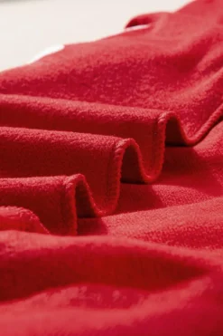 Best Dear-Lover Aphabet Chenille Embroidered Pullover Sweatshirt Racing Red