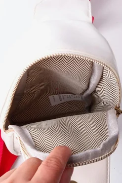 Clearance Dear-Lover Balls Pattern PU Leather Zipped Sling Bag Racing Red