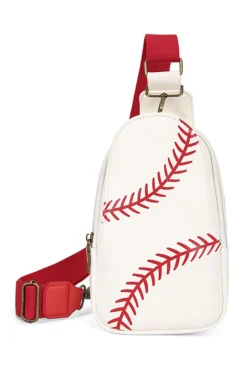 Clearance Dear-Lover Balls Pattern PU Leather Zipped Sling Bag Racing Red
