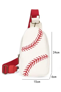 Clearance Dear-Lover Balls Pattern PU Leather Zipped Sling Bag Racing Red