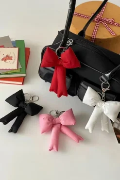 Best Dear-Lover Cute 3D Bow Knot Keychain Racing Red