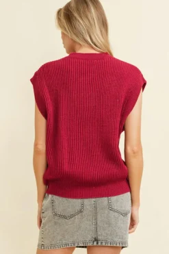 Online Dear-Lover Game Day Rugby Football Season Sweater Vest Racing Red