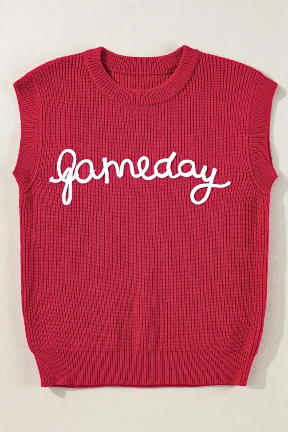 Online Dear-Lover Game Day Rugby Football Season Sweater Vest Racing Red