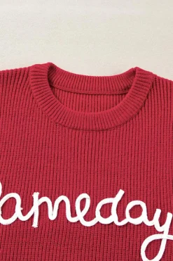 Online Dear-Lover Game Day Rugby Football Season Sweater Vest Racing Red