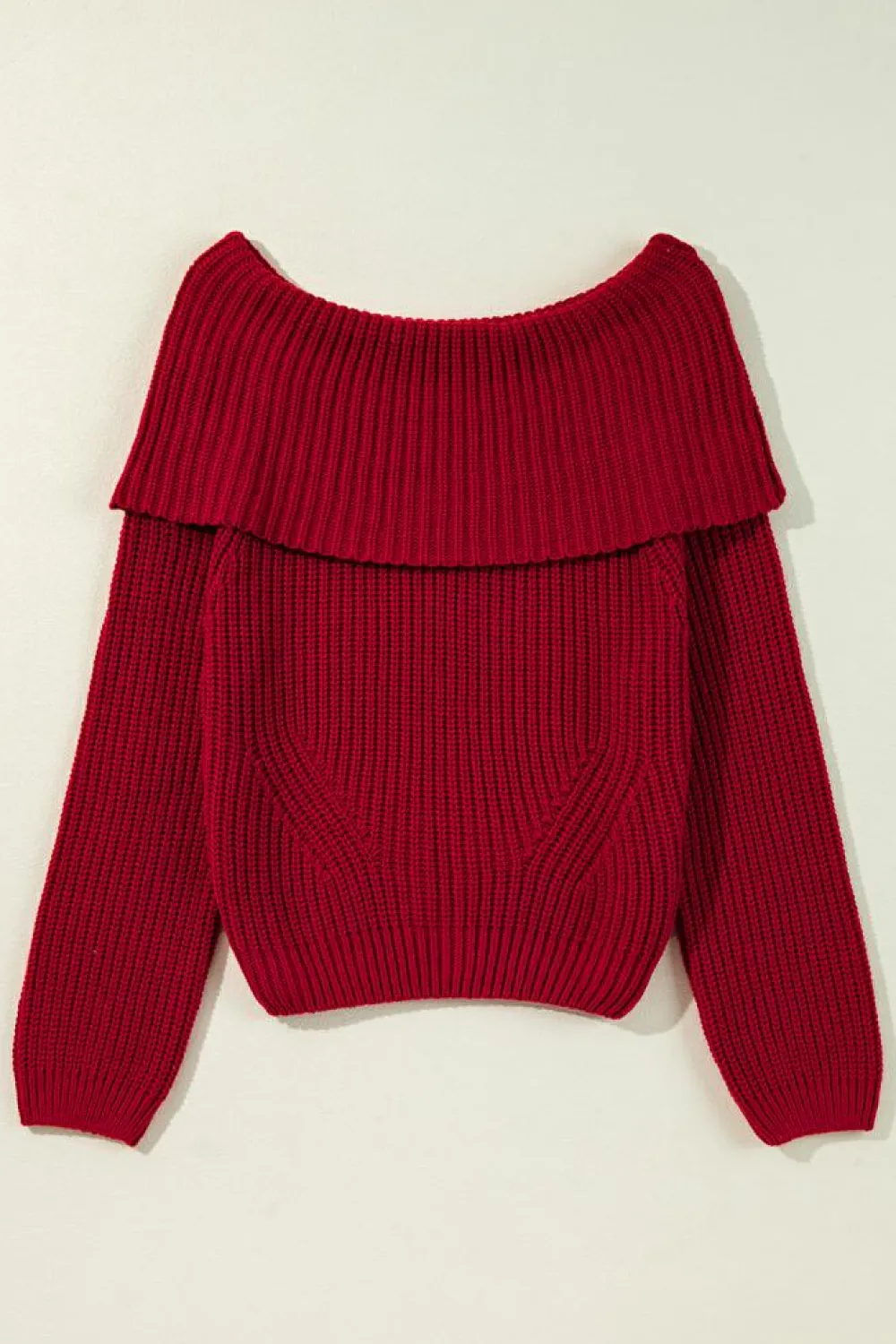 Hot Dear-Lover Off-the-shoulder Knit Sweater Racing Red