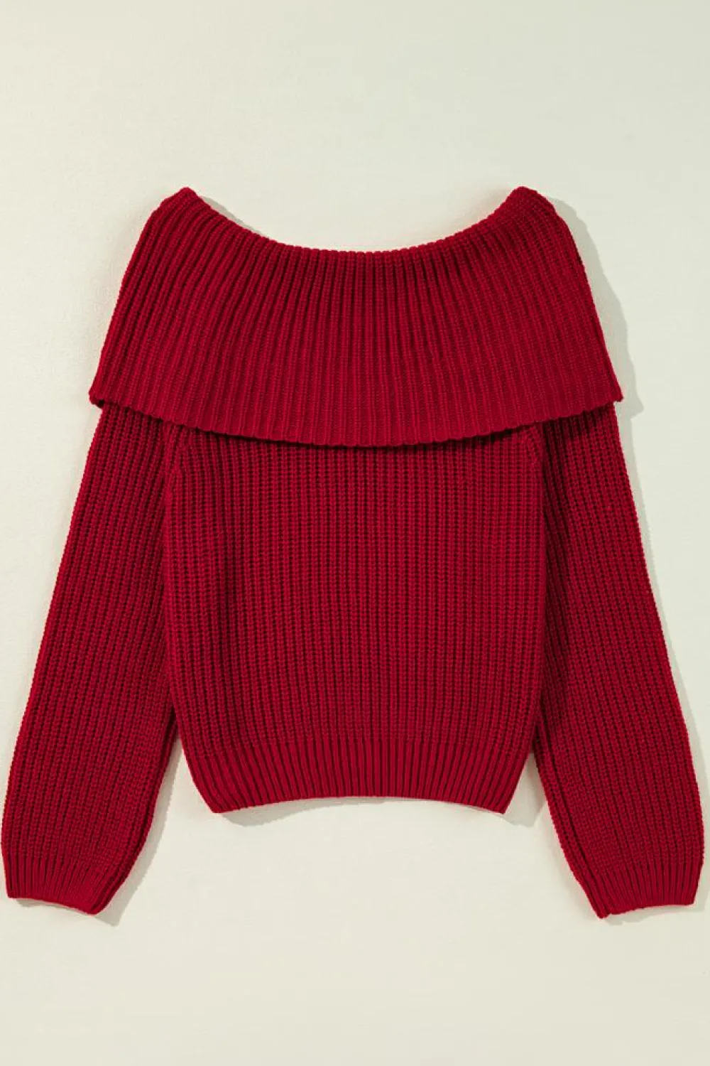 Hot Dear-Lover Off-the-shoulder Knit Sweater Racing Red