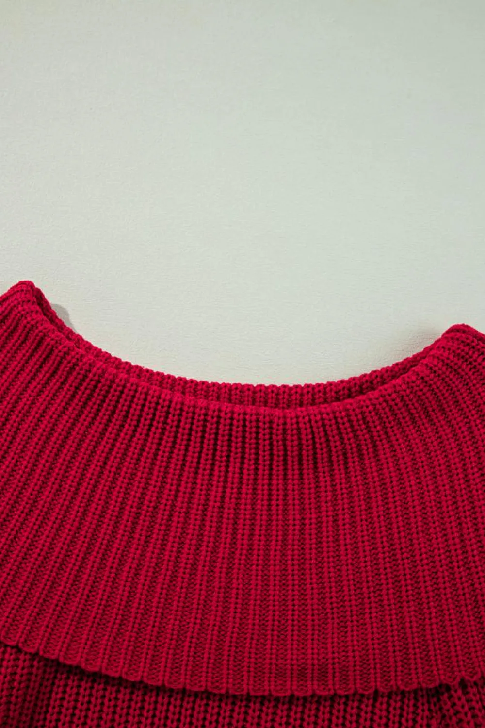 Hot Dear-Lover Off-the-shoulder Knit Sweater Racing Red