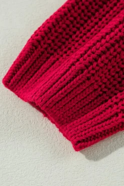Hot Dear-Lover Off-the-shoulder Knit Sweater Racing Red