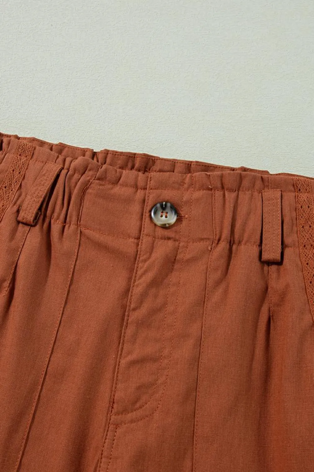 Outlet Dear-Lover Elastic Waist Pocketed Casual Straight Leg Pants Red Dahlia