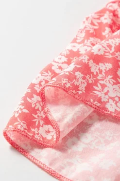 Clearance Dear-Lover Floral Adjustable Straps Babydoll Tank Top Red