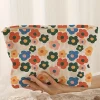 Online Dear-Lover Flower Printed Rib Textu Cosmetic Bag Red