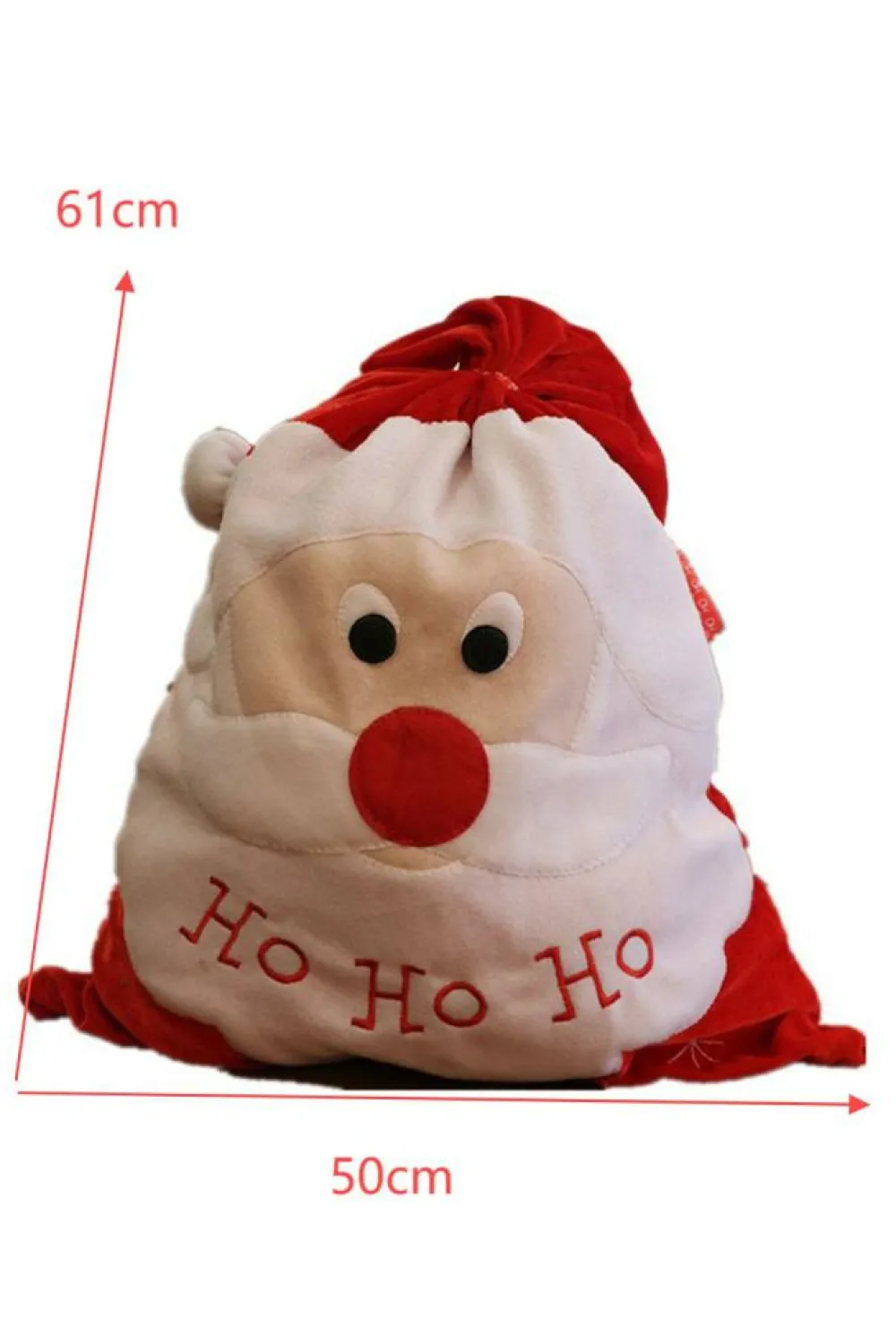 Online Dear-Lover Red HO HO HO Santa Claus Christmas Gift Bag Fiery Red