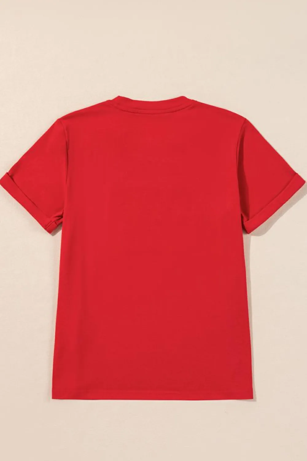 Sale Dear-Lover Red Merry Christmas Graphic Crewneck T Shirt Red-2