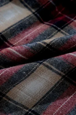 Outlet Dear-Lover Plaid Print Chest Pocket Buttoned Hooded Shacket Red
