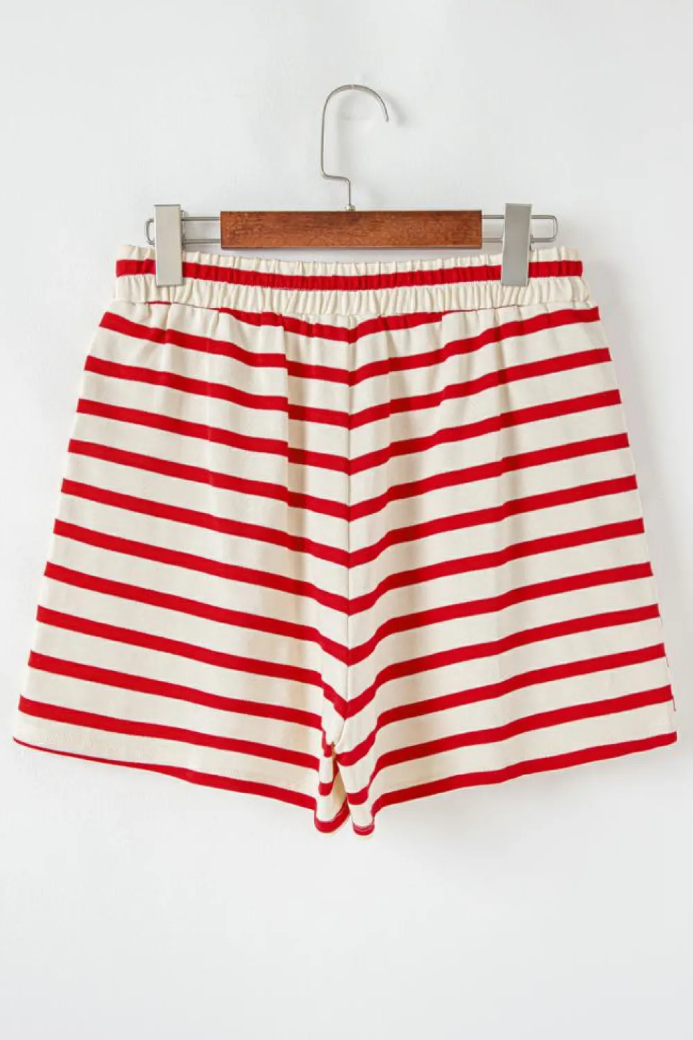 Sale Dear-Lover Lace-up Front Top and High Waist Shorts Set Red Stripe