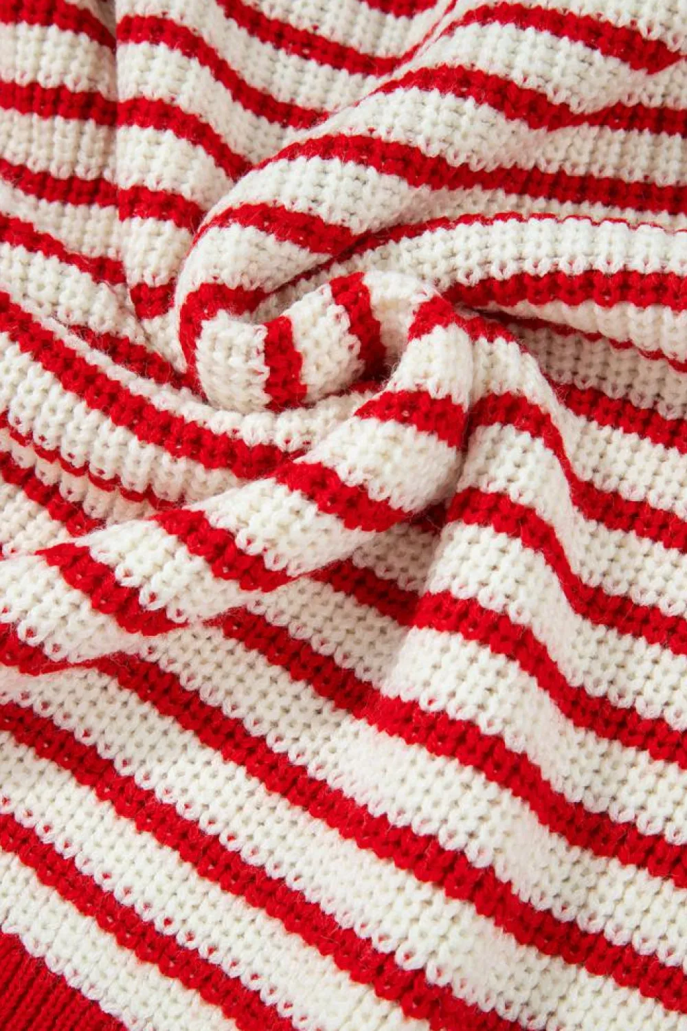 Outlet Dear-Lover Lantern Sleeve V Neck Collared Drop Shoulder Sweater Red Stripe