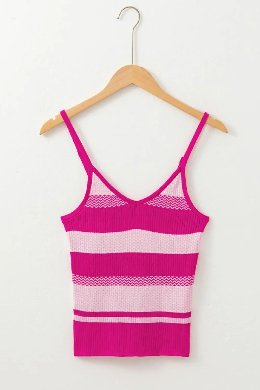 Sale Dear-Lover Spaghetti Strap V Neck Sweater Vest Red Stripe