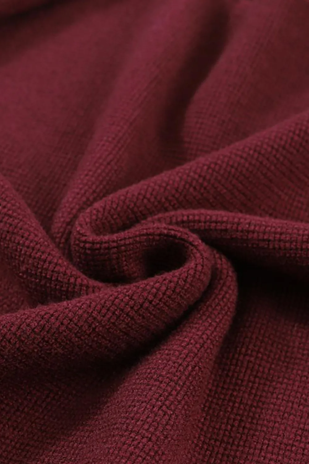 Best Dear-Lover Red Striped Sleeve Plain Knit Sweater Fiery Red