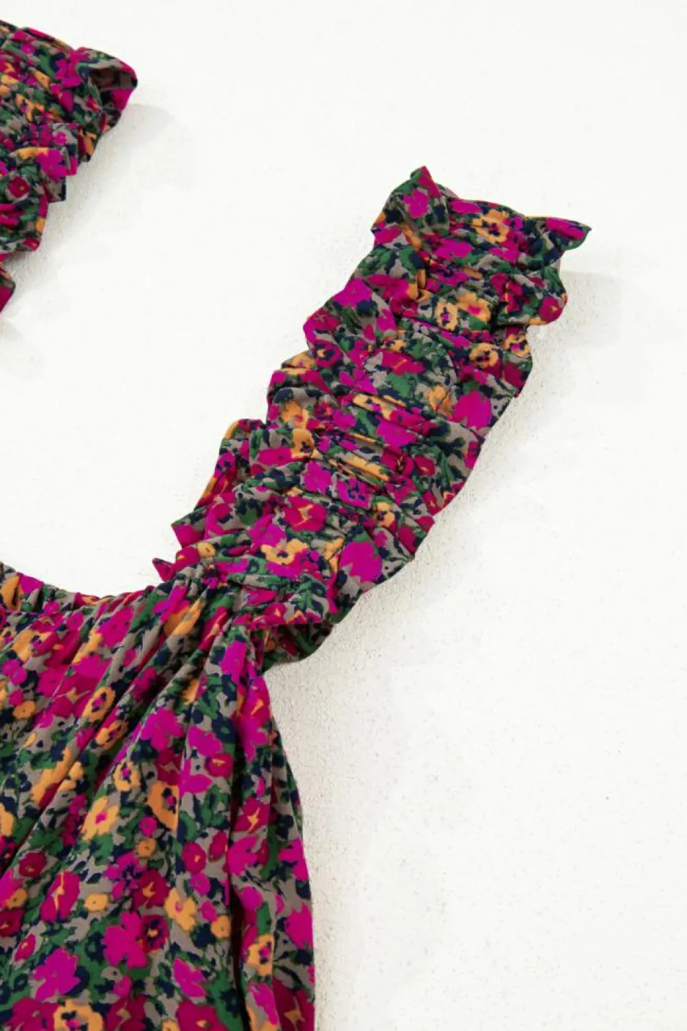 Sale Dear-Lover Boho Frilled Straps Floral Tank Top Rose