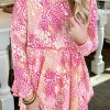 Best Dear-Lover Classic Leopard Print Handkerchief Hem Tunic Top Rose
