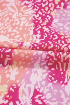 Best Dear-Lover Classic Leopard Print Handkerchief Hem Tunic Top Rose