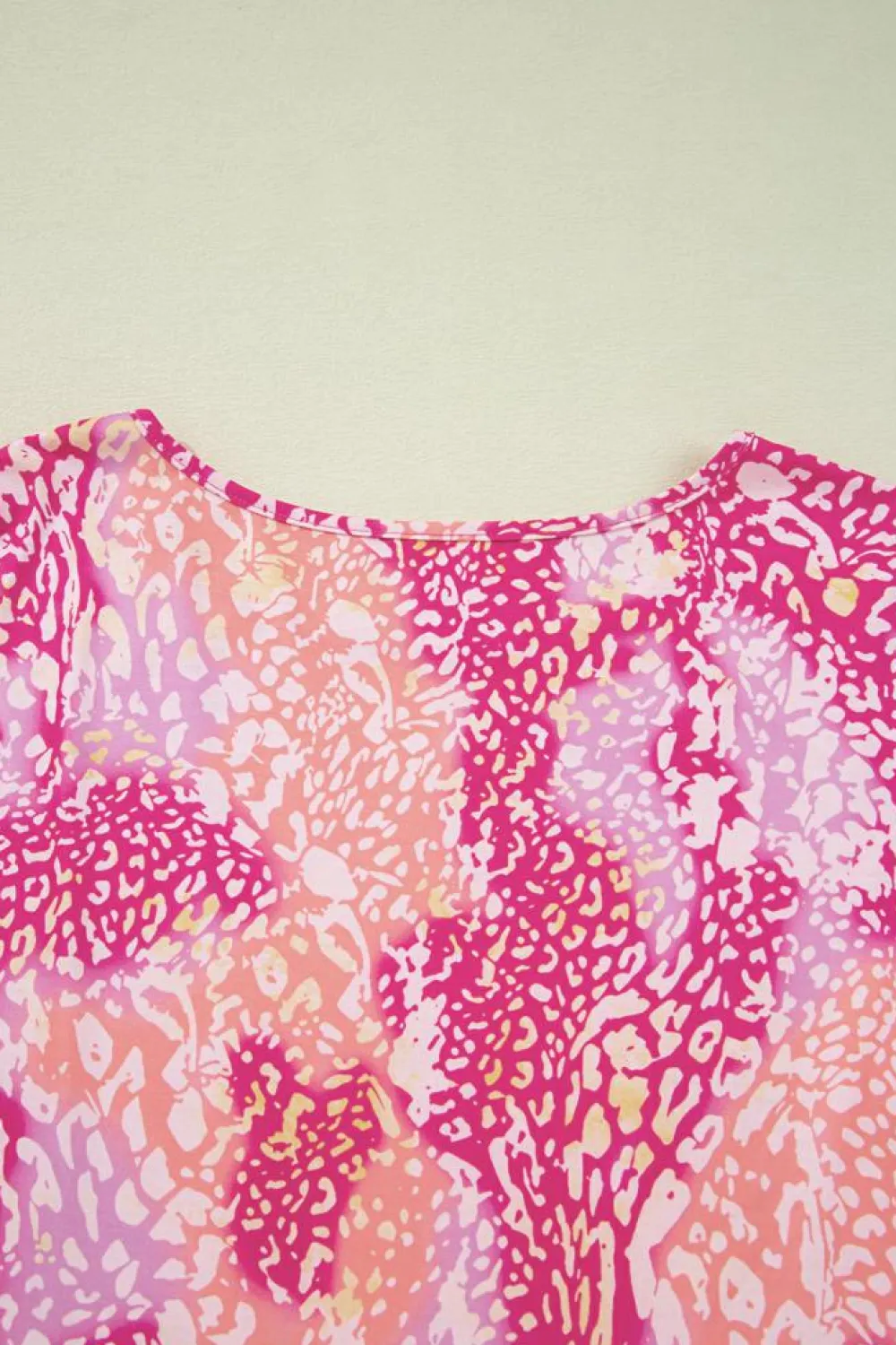 Best Dear-Lover Classic Leopard Print Handkerchief Hem Tunic Top Rose