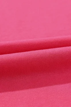 Sale Dear-Lover Exposed Seam Drop Shoulder Slit High Low Hem Sweatshirt Rose
