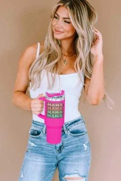 Sale Dear-Lover MAMA Leopard 304 Stainless Steel Double Insulated Cup 40oz Rose