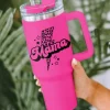 Outlet Dear-Lover Mama Leopard Lightning Print Portable Cup with Handle 40oz Rose