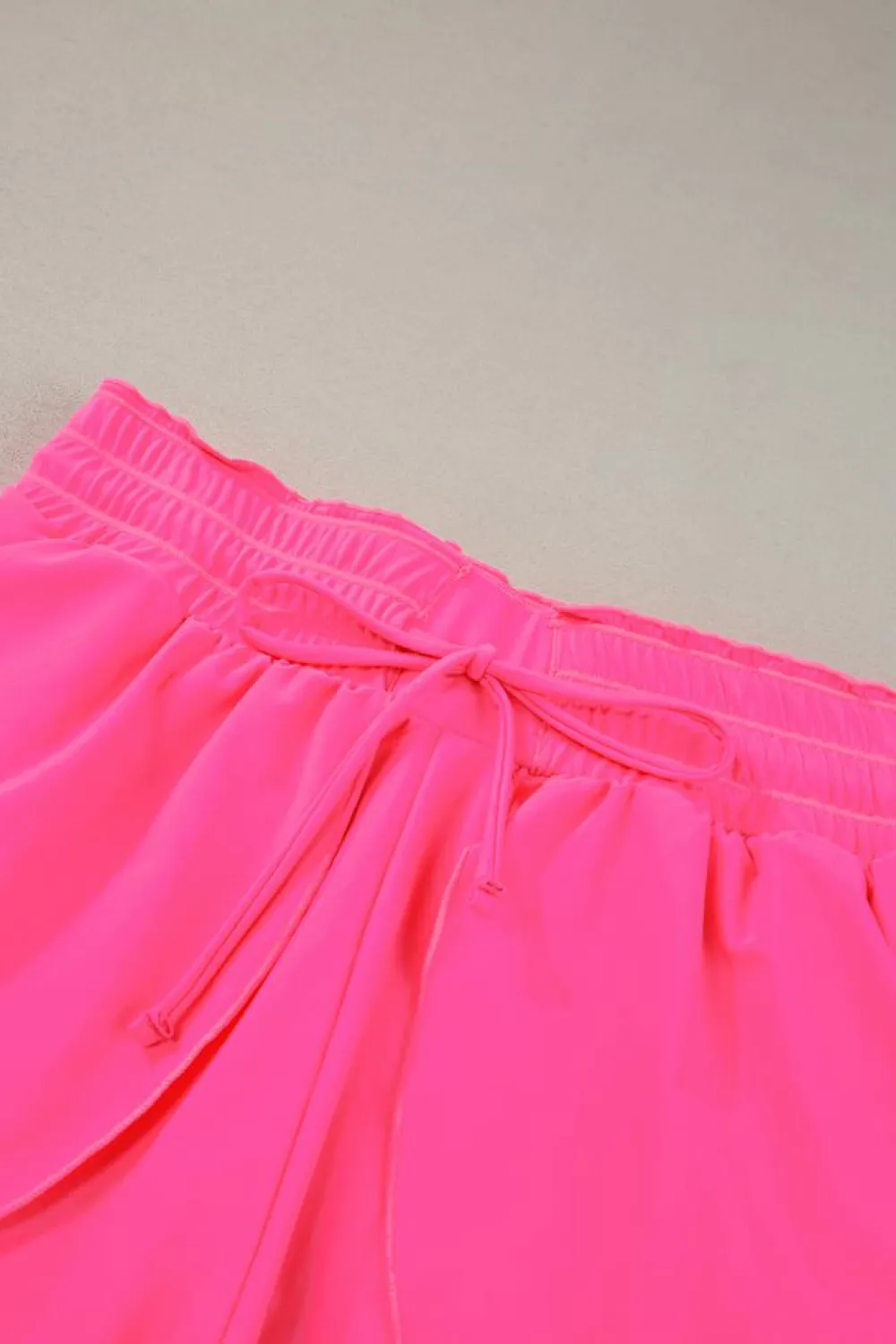 Fashion Dear-Lover Frilly High Waist Petal Wrap Swim Shorts Rose Red