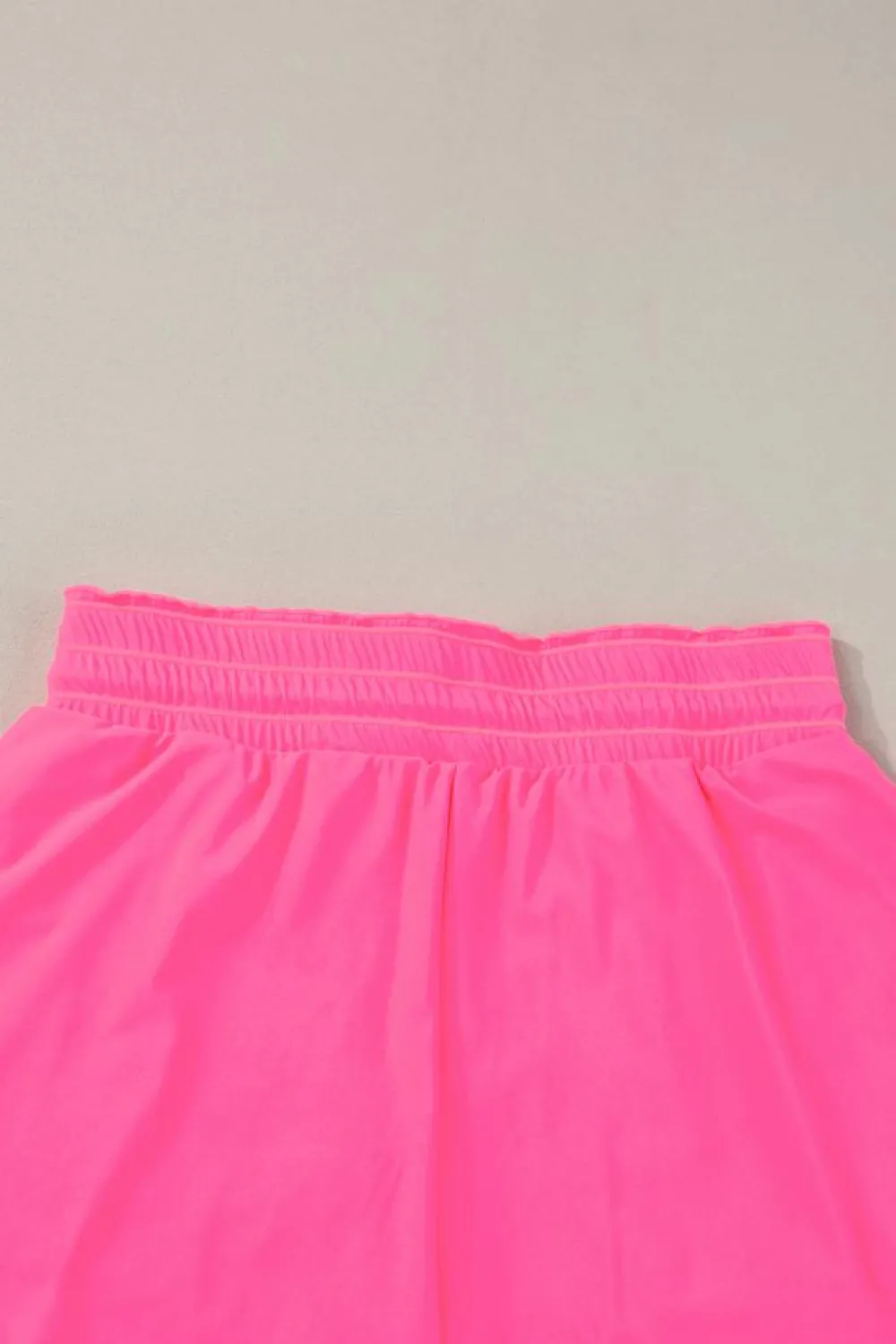 Fashion Dear-Lover Frilly High Waist Petal Wrap Swim Shorts Rose Red
